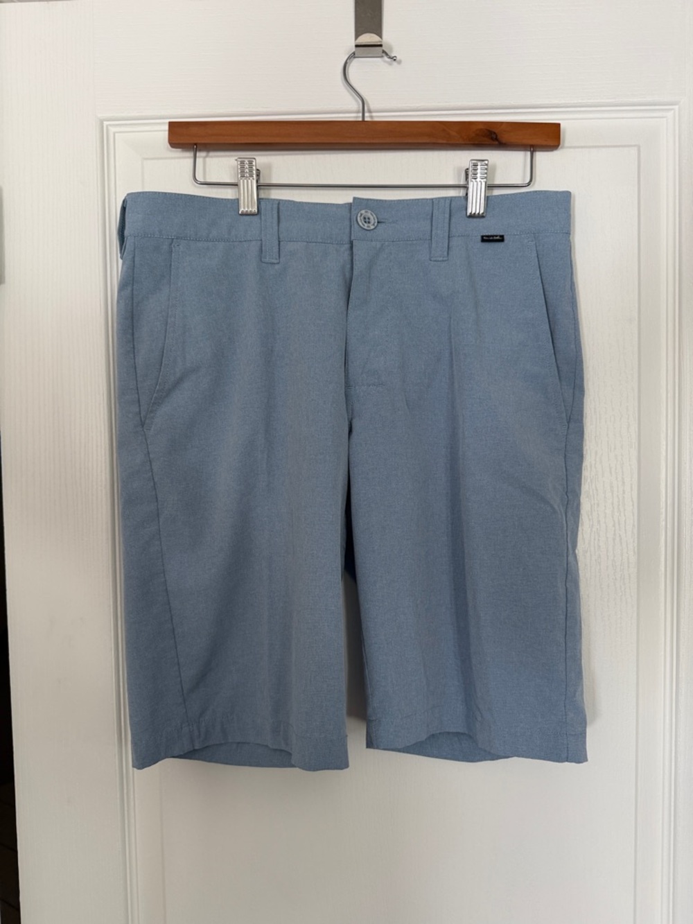 Travis Mathew Light Blue Flat Front Performance Shorts